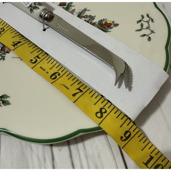 Spode Christmas Tree Appetizer Plate With Knife And Napkins New In Box 9” - Picture 11 of 13